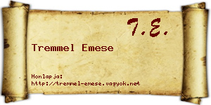 Tremmel Emese névjegykártya